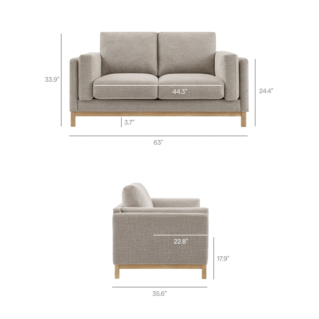 Roscoe 63 inch Fabric Loveseat