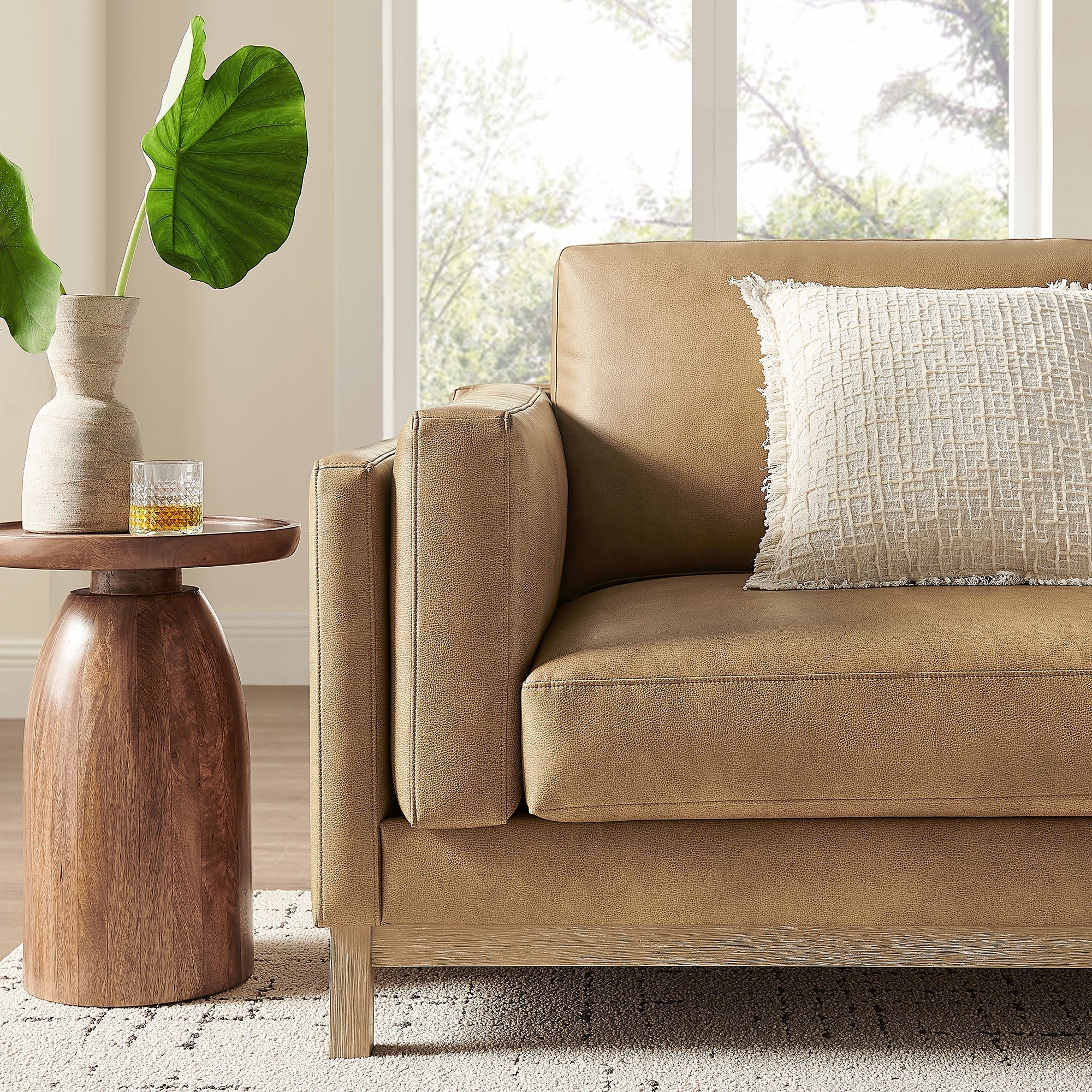 Roscoe 81 inch Vegan Leather Sofa