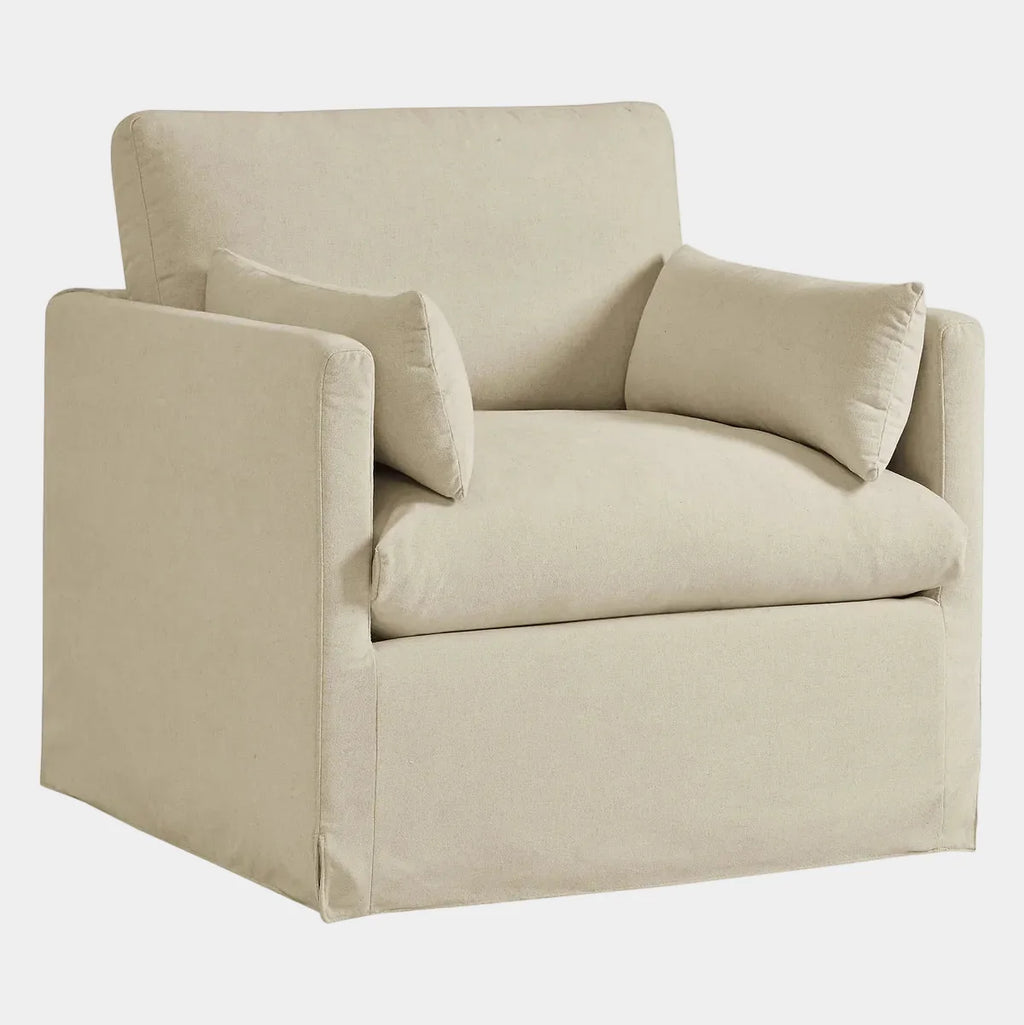 Wellfleet Slipcovered Linen-Blend Armchair