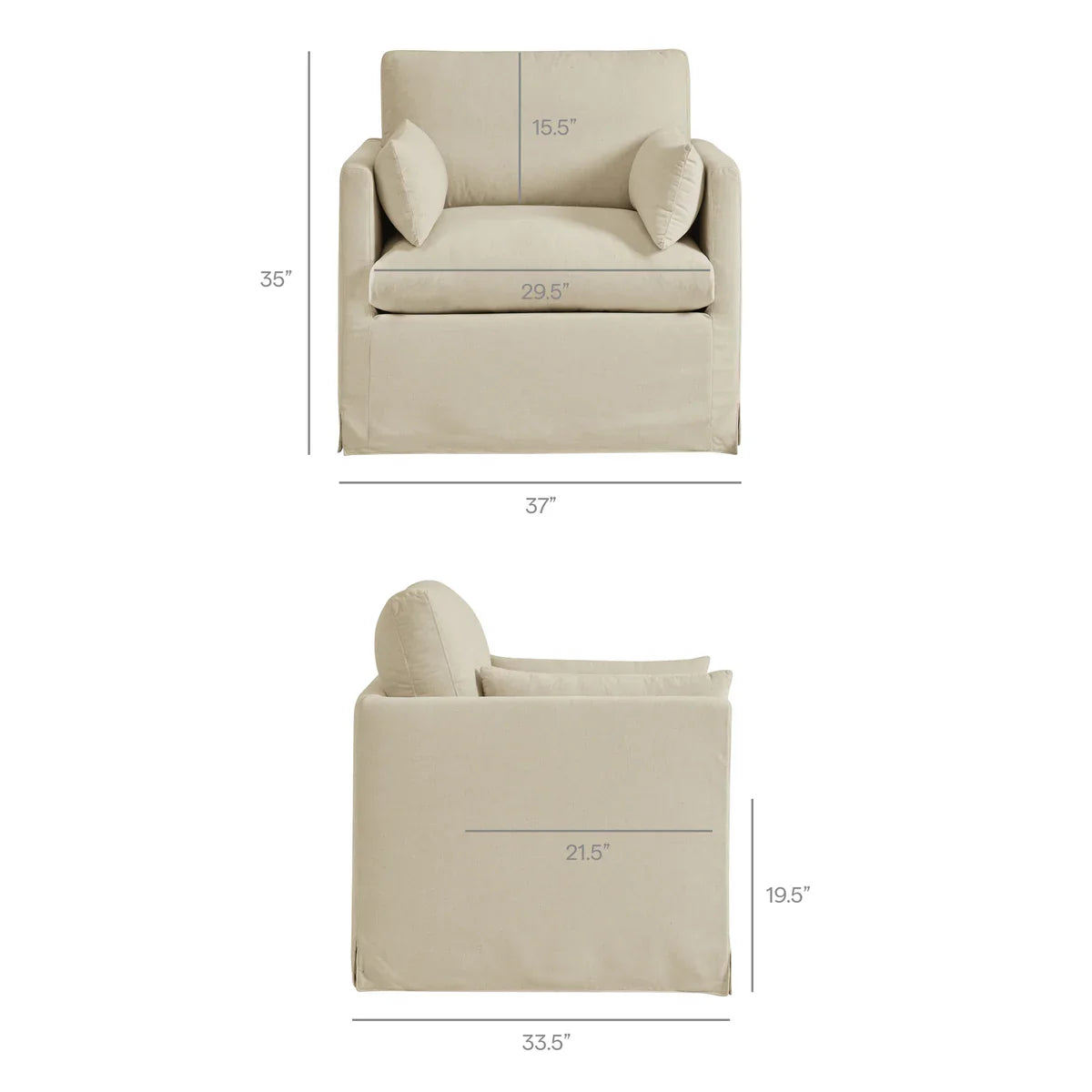 Wellfleet Slipcovered Linen-Blend Armchair