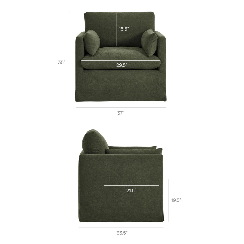 Wellfleet Slipcovered Linen-Blend Armchair