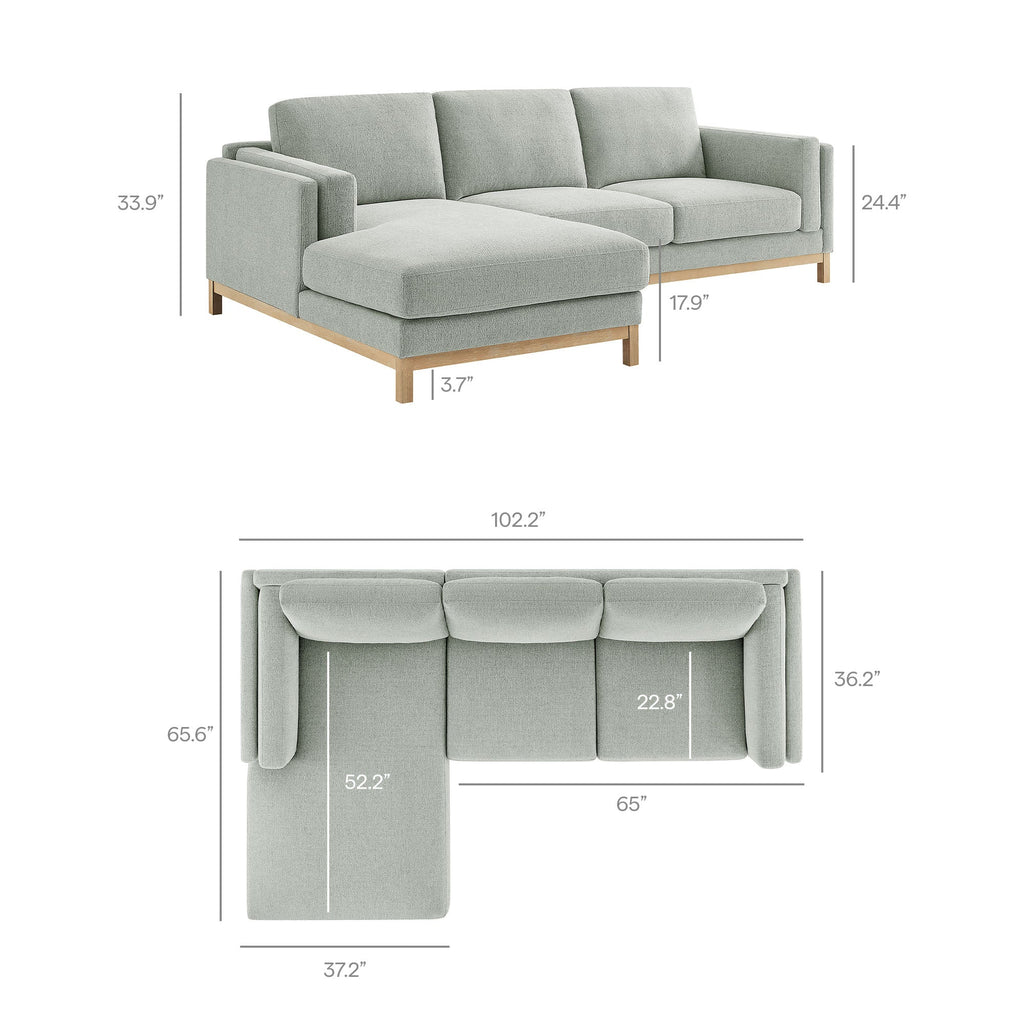 Roscoe Left-Facing Fabric Sectional Sofa