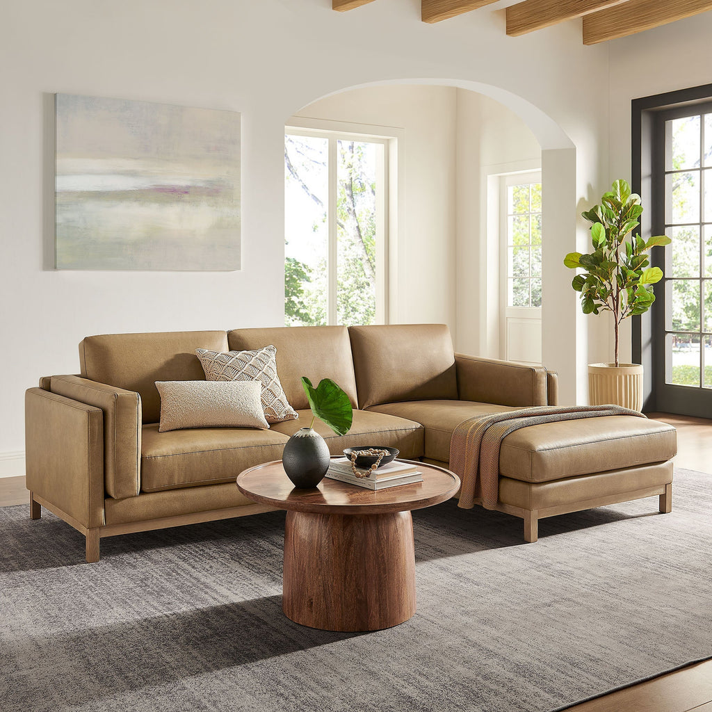 Roscoe Right-Facing Vegan Leather Sectional Sofa