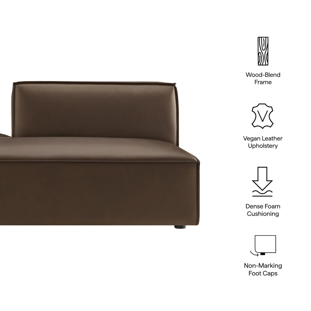 Restore Vegan Leather Left-Facing Armless Modular Chaise