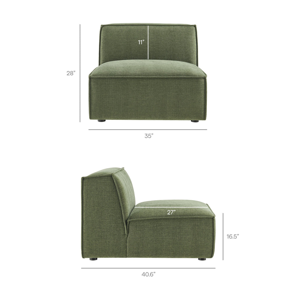 Restore Performance Fabric Upholstered Armless Modular Chair
