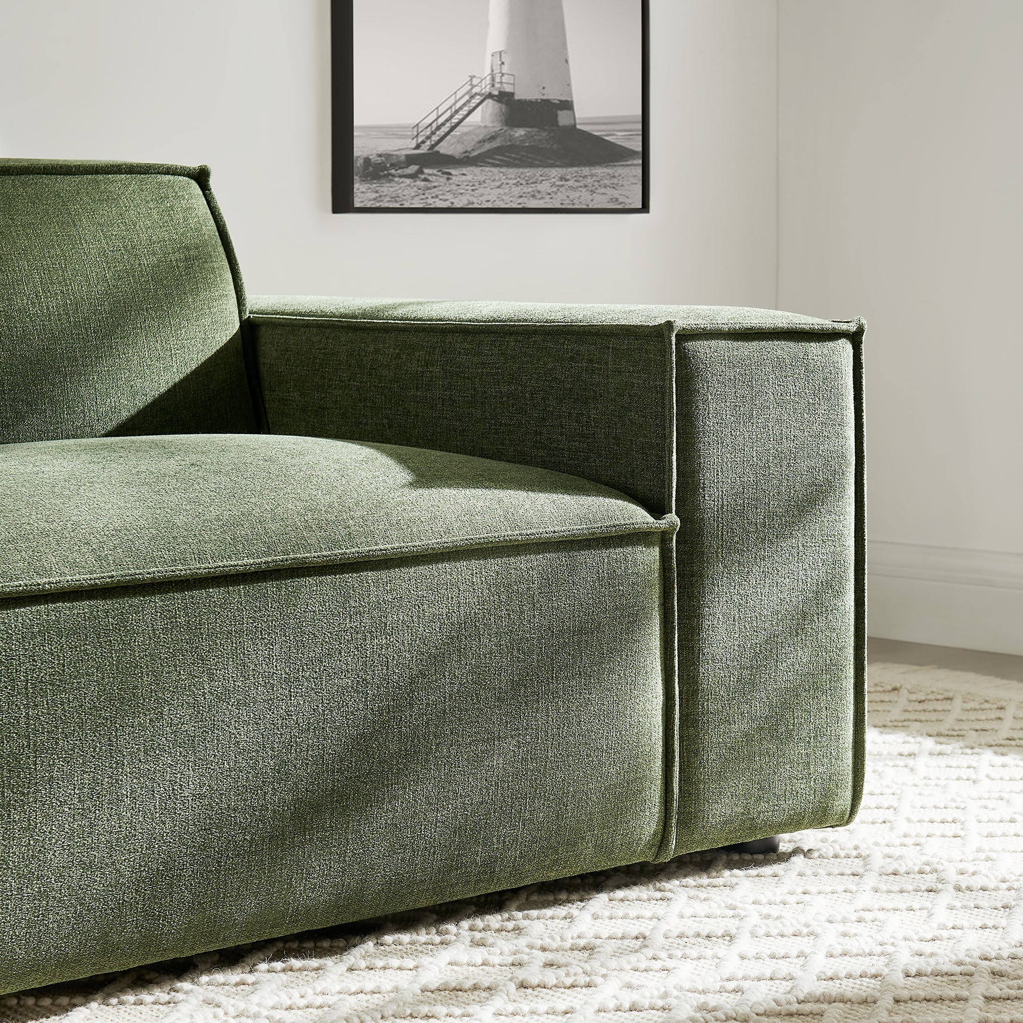 Restore Performance Fabric Upholstered Right-Facing Modular Lounge Chair