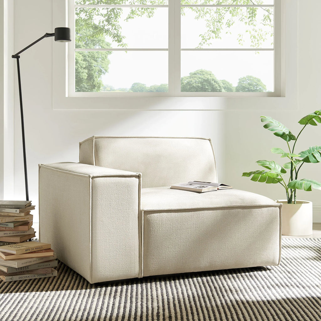 Restore Performance Fabric Upholstered Left-Facing Modular Lounge Chair