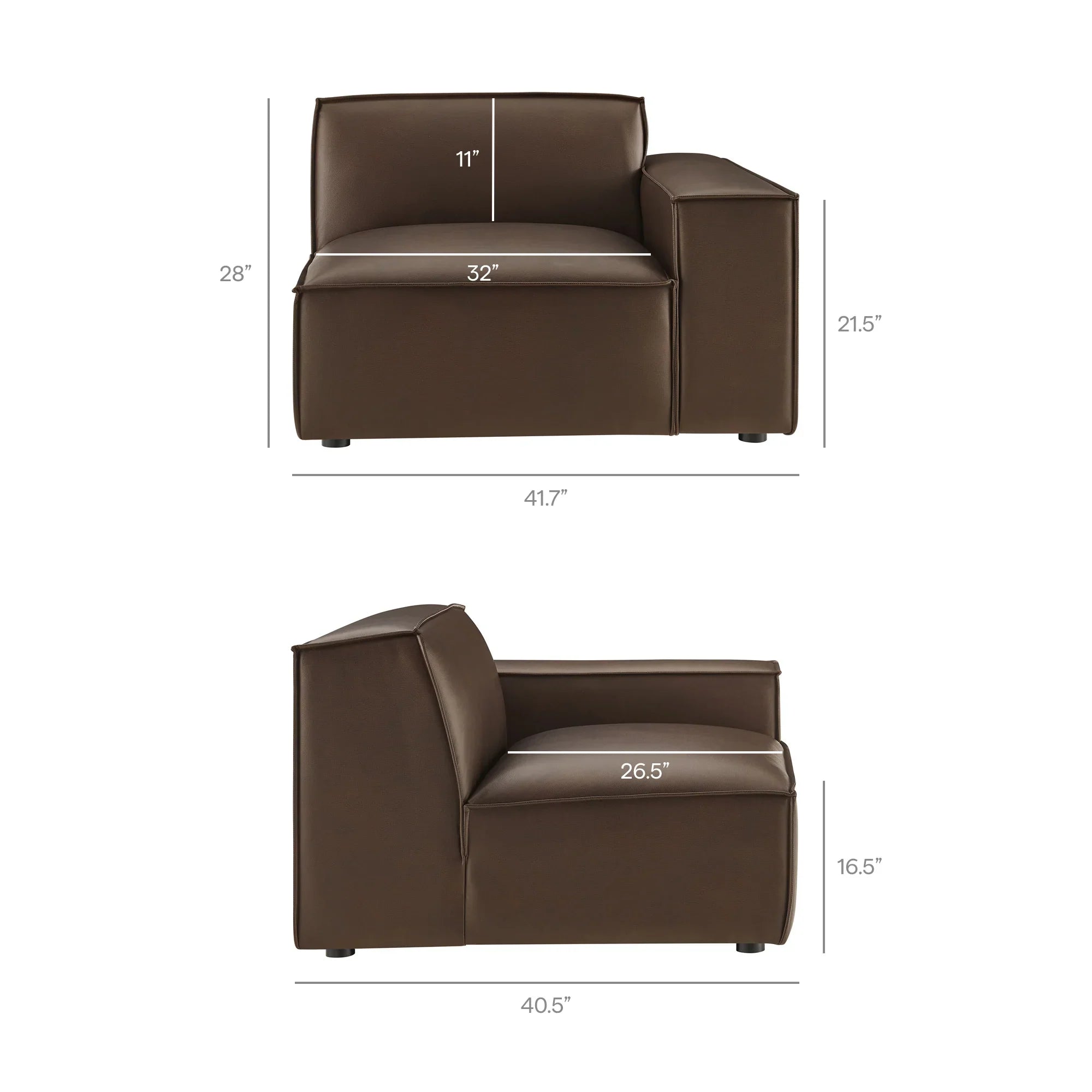 Restore 2-Piece Vegan Leather Modular Loveseat