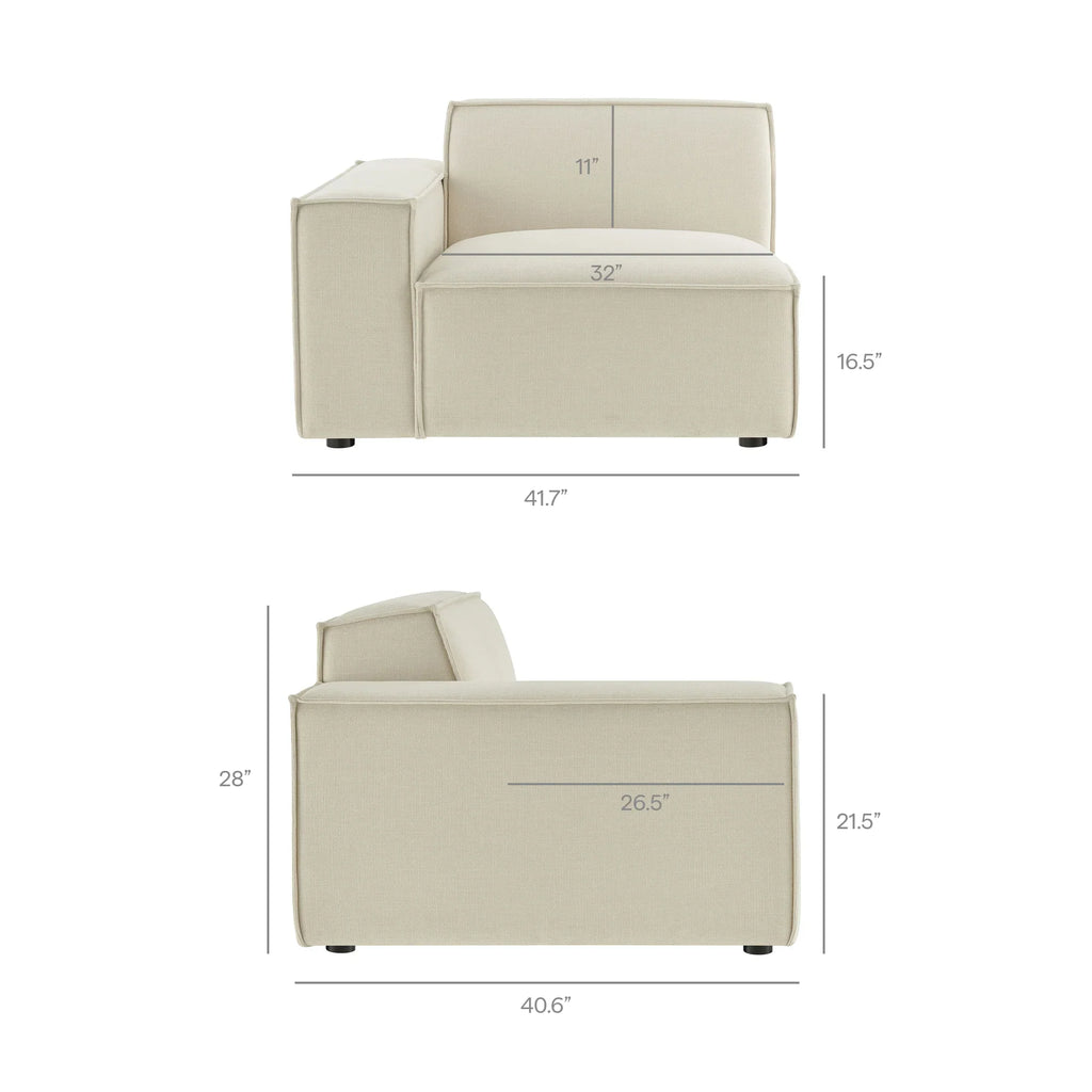 Restore 3-Piece Performance Fabric Upholstered Modular Loveseat with Ottoman
