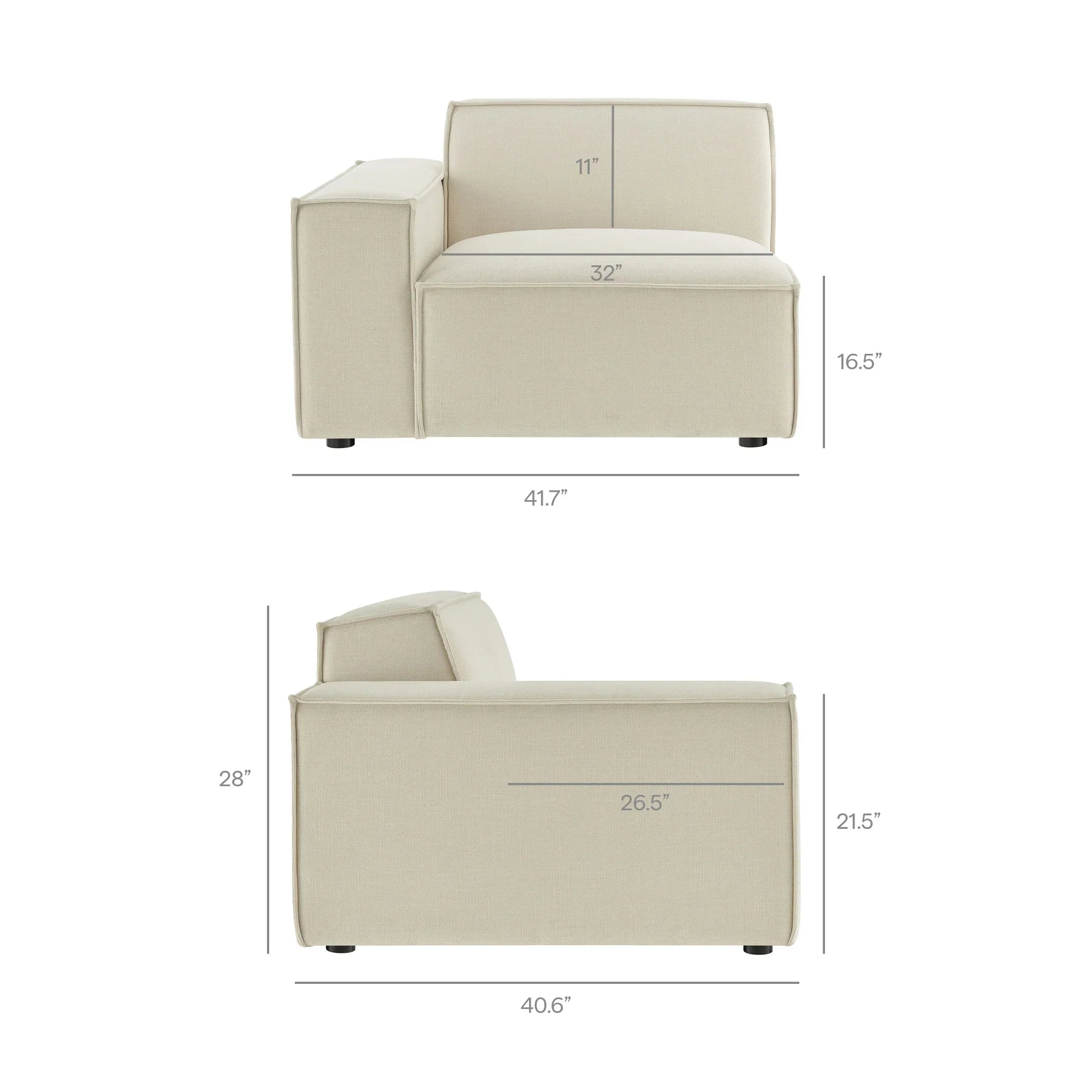 Restore 3-Piece Performance Fabric Upholstered Modular Loveseat with Ottoman