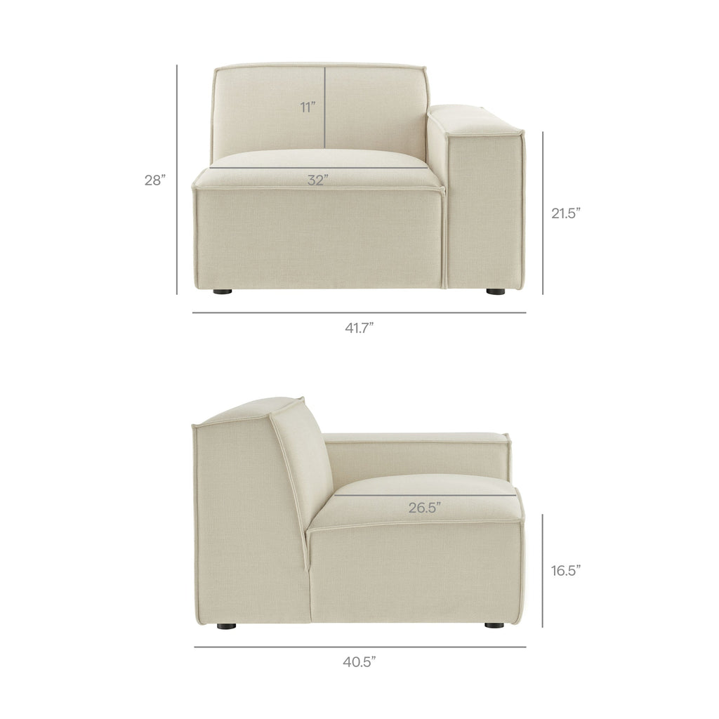 Restore 3-Piece Performance Fabric Upholstered Modular Loveseat with Ottoman