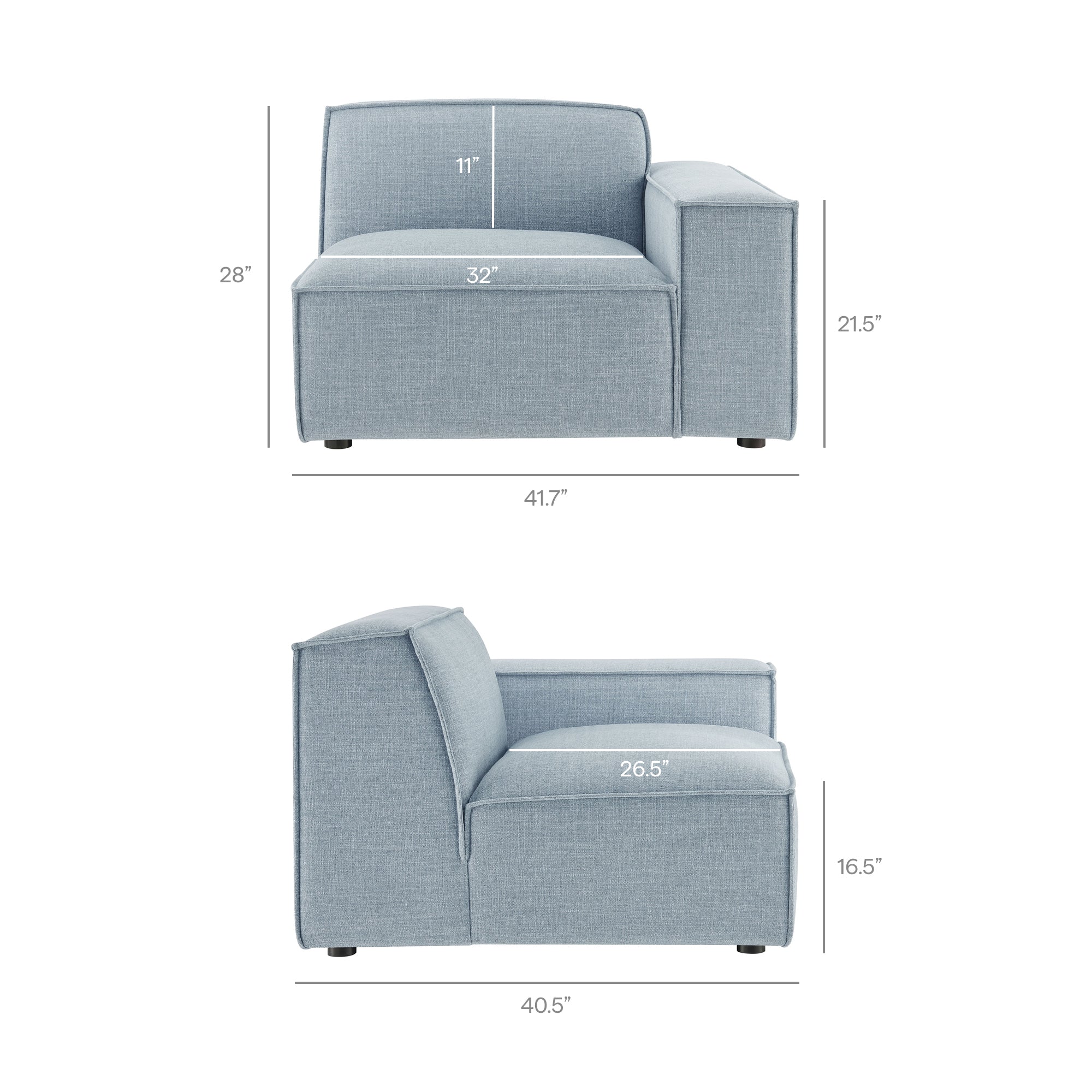 Restore 3-Piece Performance Fabric Upholstered Modular Loveseat with Ottoman