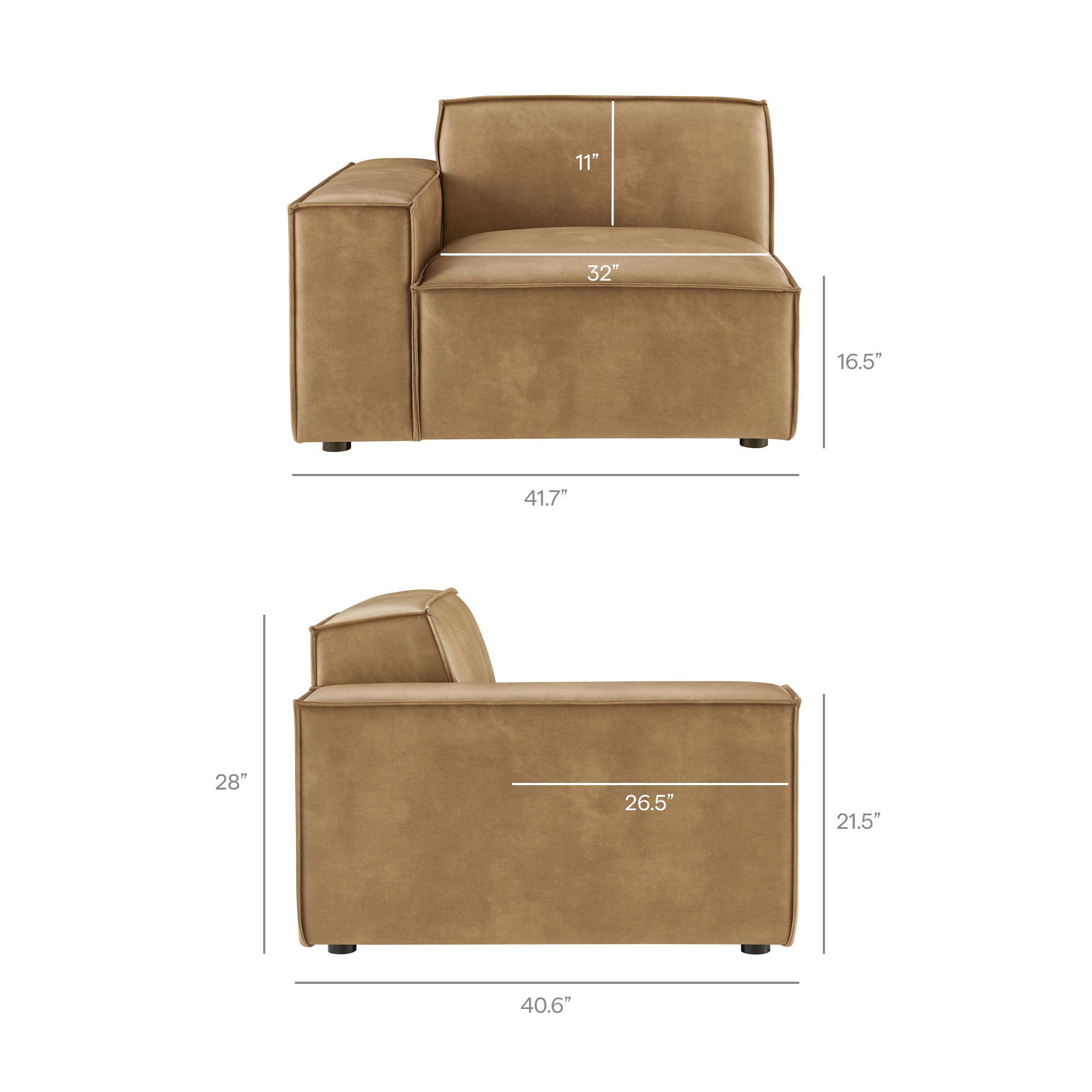 Restore 3-Piece Vegan Leather Modular Sofa Set