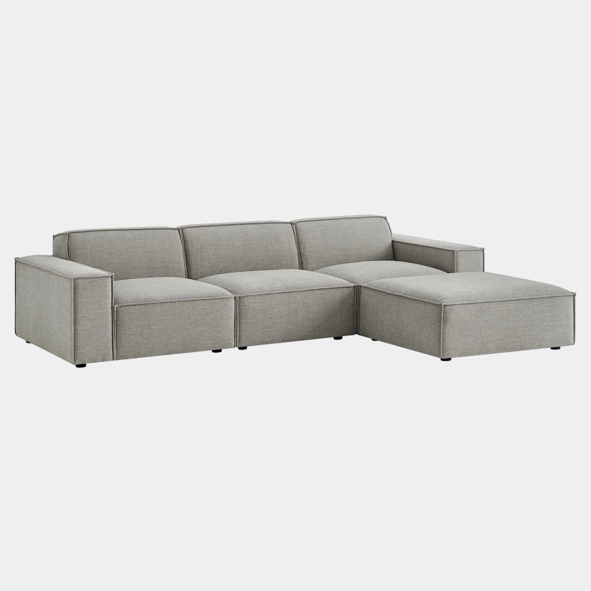 Restore 4-Piece Performance Fabric Upholstered Modular Sofa Set with Ottoman
