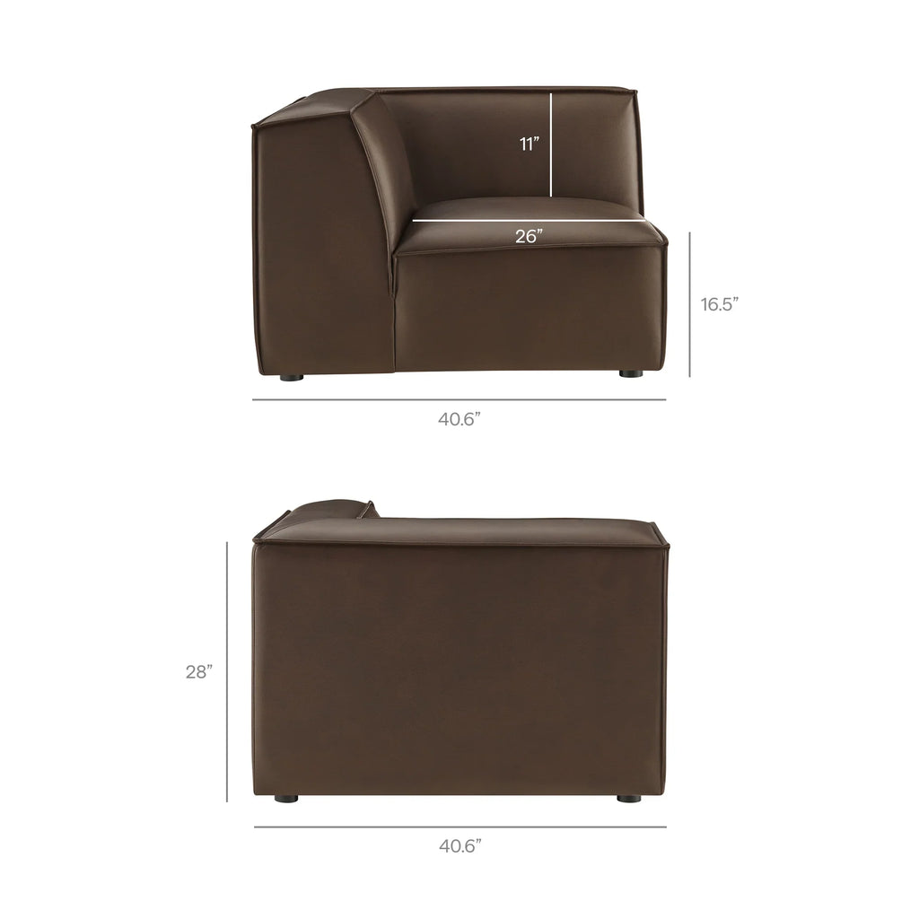 Restore 5-Piece Vegan Leather Modular L-Shaped Sofa