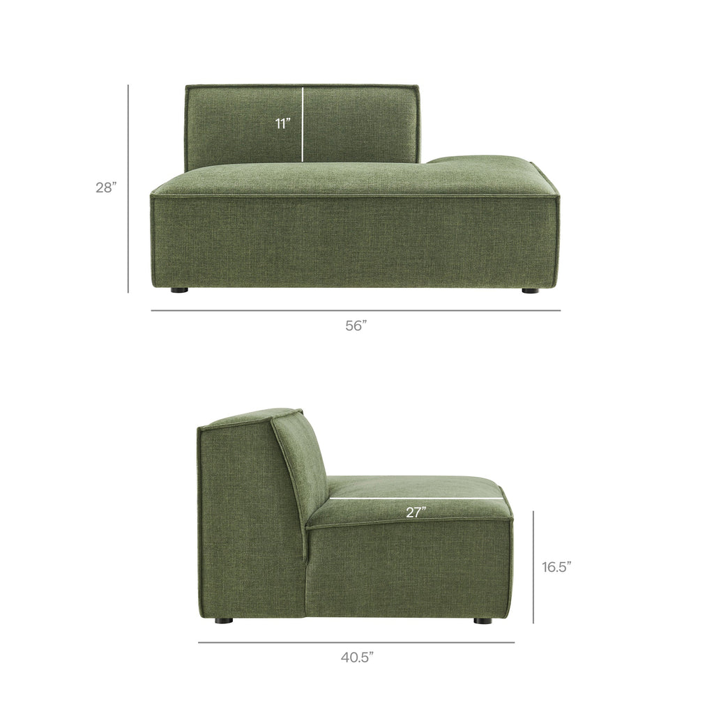 Restore 4-Piece Performance Fabric Upholstered Modular L-Shaped Armless Sectional Sofa