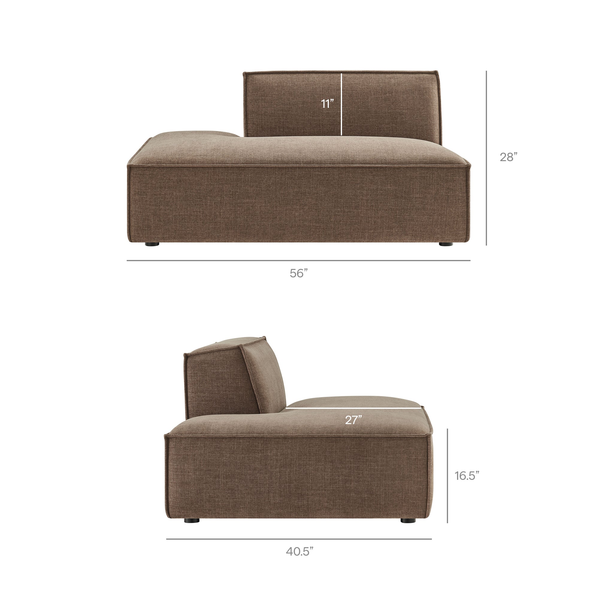 Restore 4-Piece Performance Fabric Upholstered Modular L-Shaped Armless Sectional Sofa