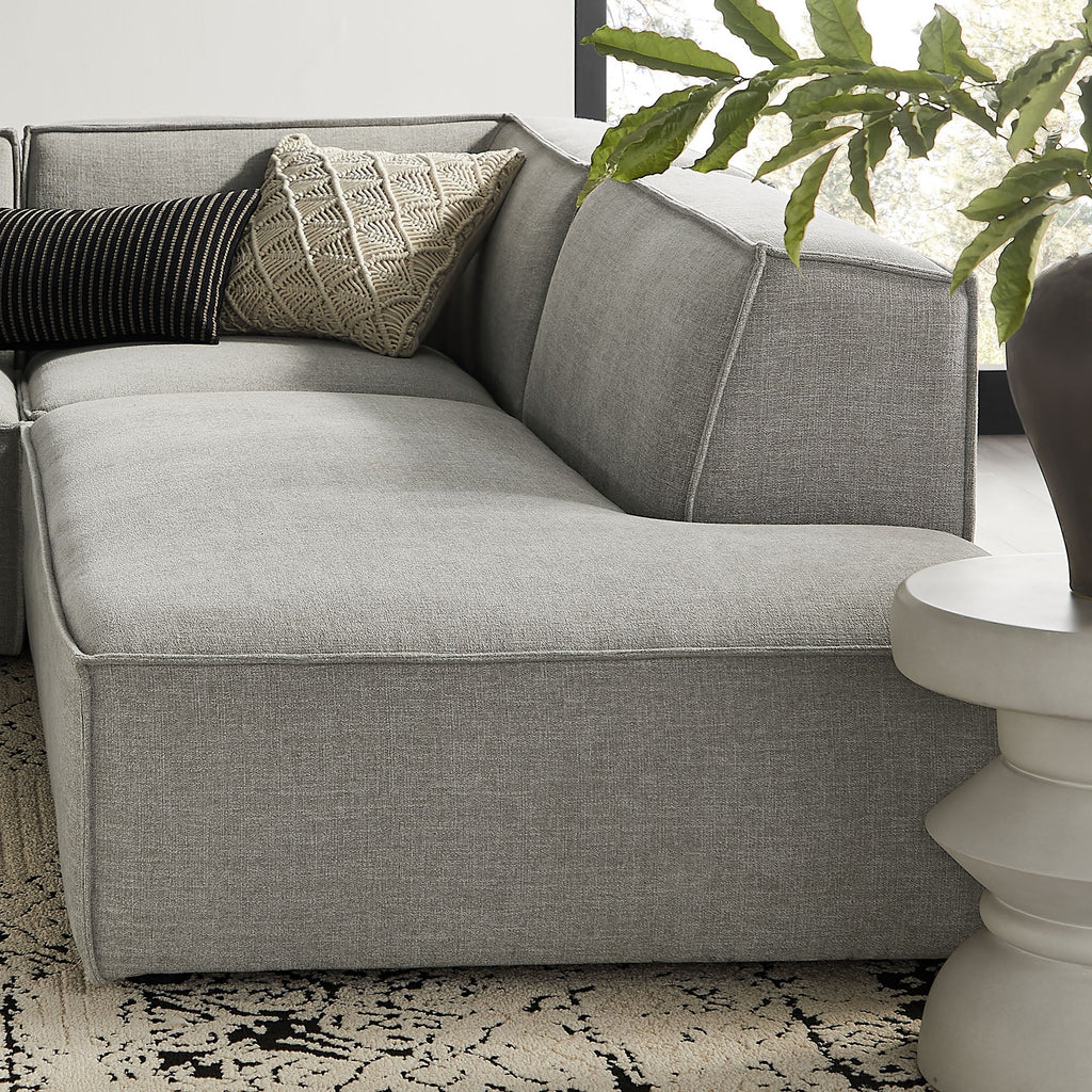 Restore 4-Piece Performance Fabric Upholstered Modular L-Shaped Armless Sectional Sofa