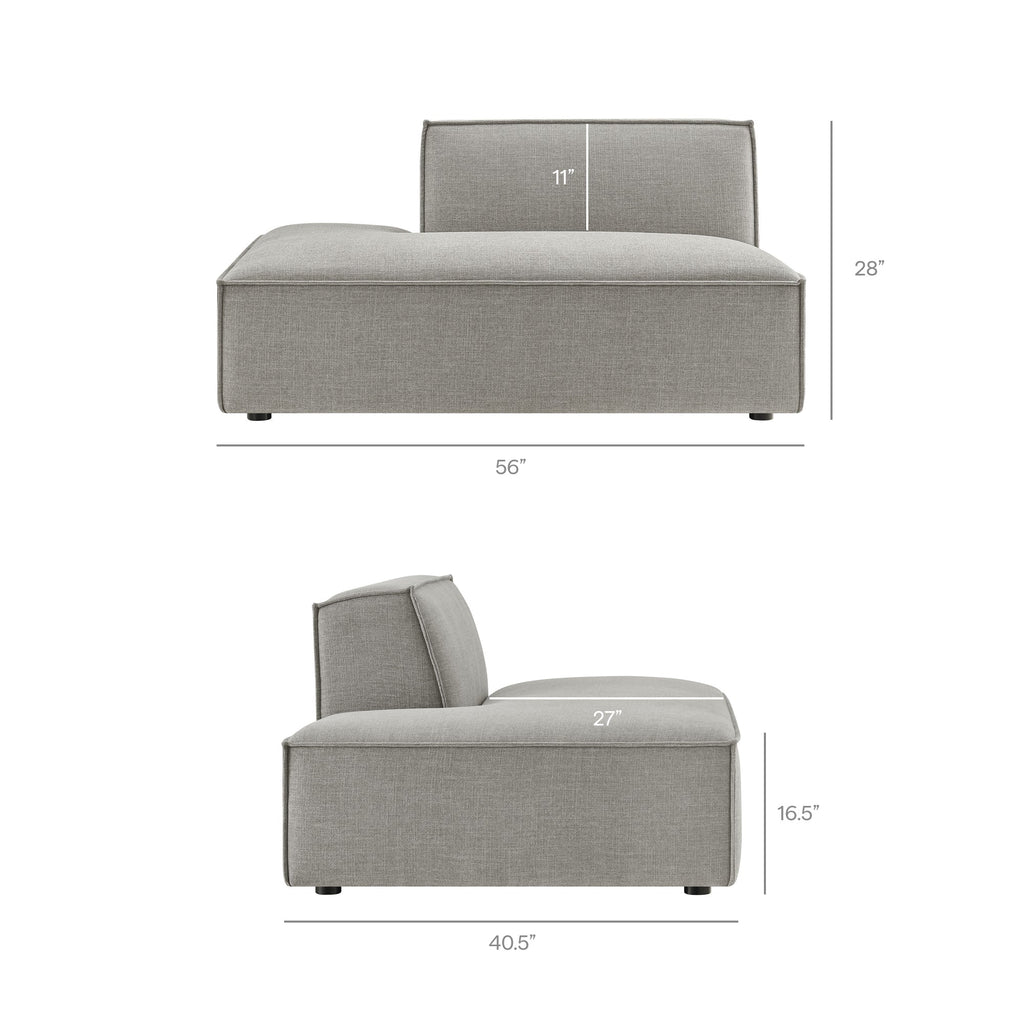 Restore 4-Piece Performance Fabric Upholstered Modular L-Shaped Armless Sectional Sofa