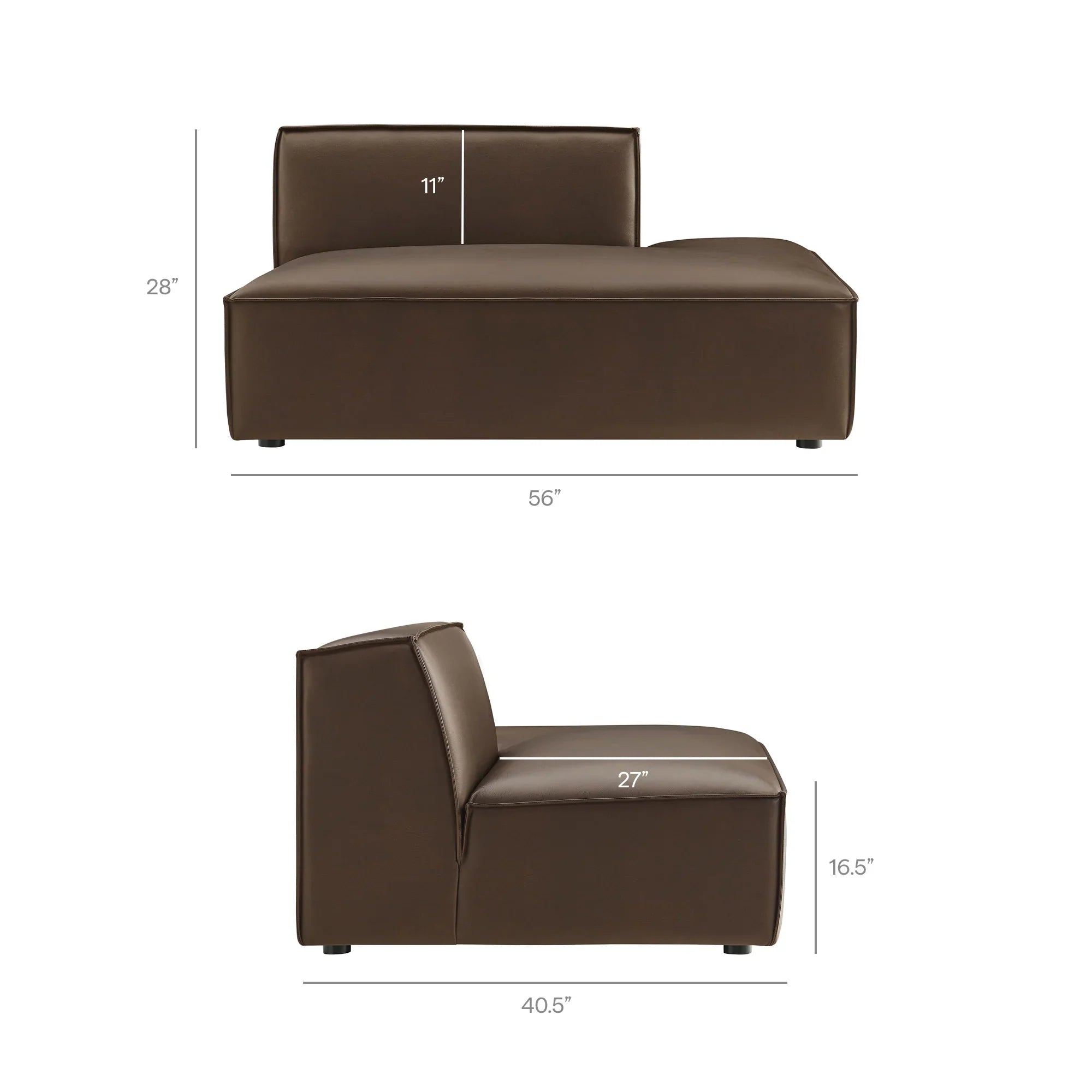 Restore 4-Piece Vegan Leather Modular L-Shaped Armless Sectional Sofa