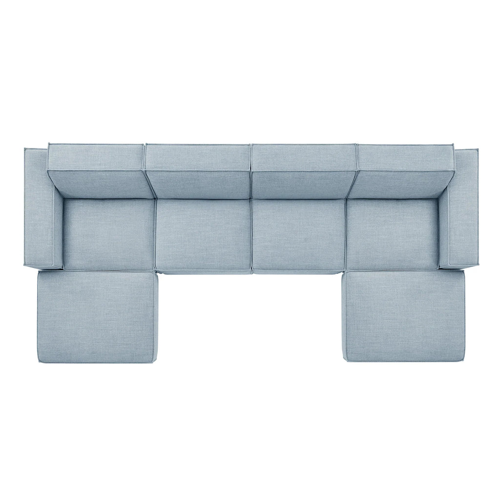 Restore 6-Piece Performance Fabric Upholstered Modular Sectional Sofa