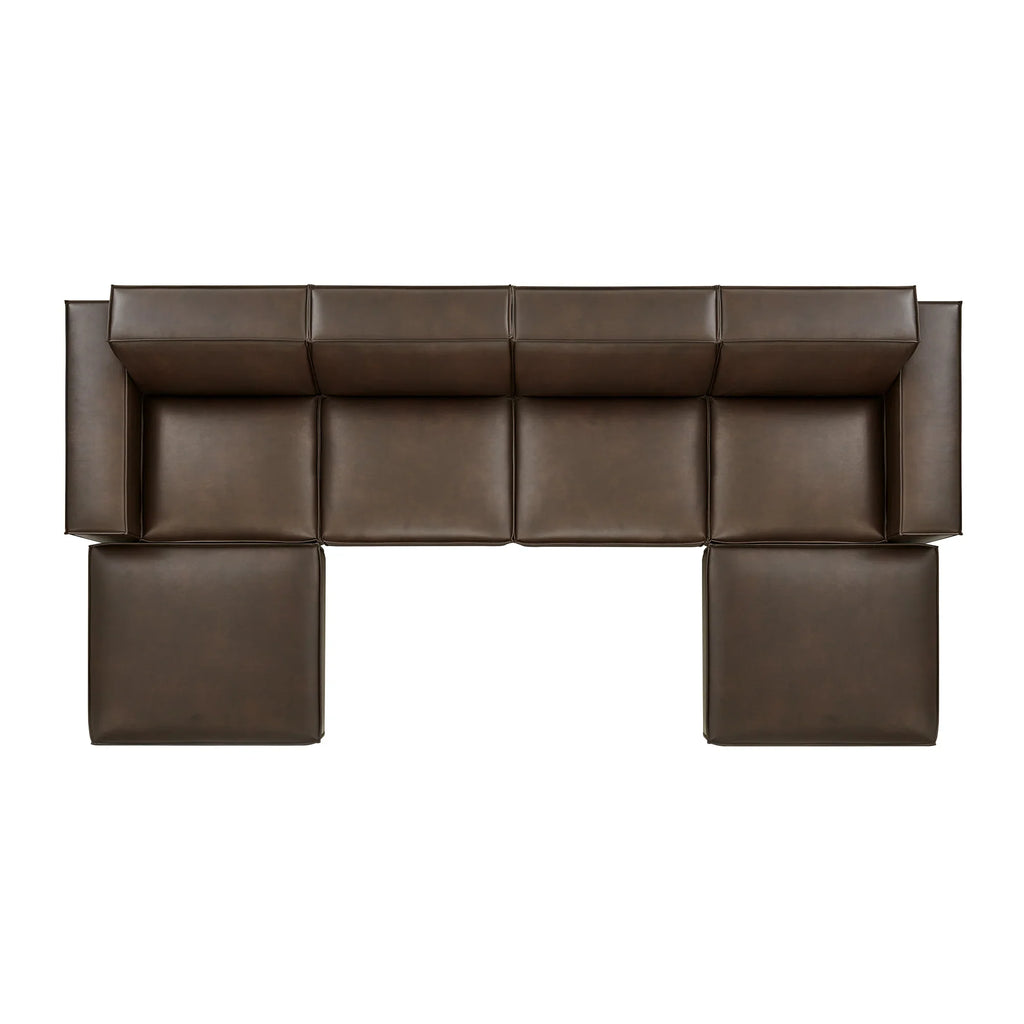 Restore 6-Piece Vegan Leather Modular Sectional Sofa