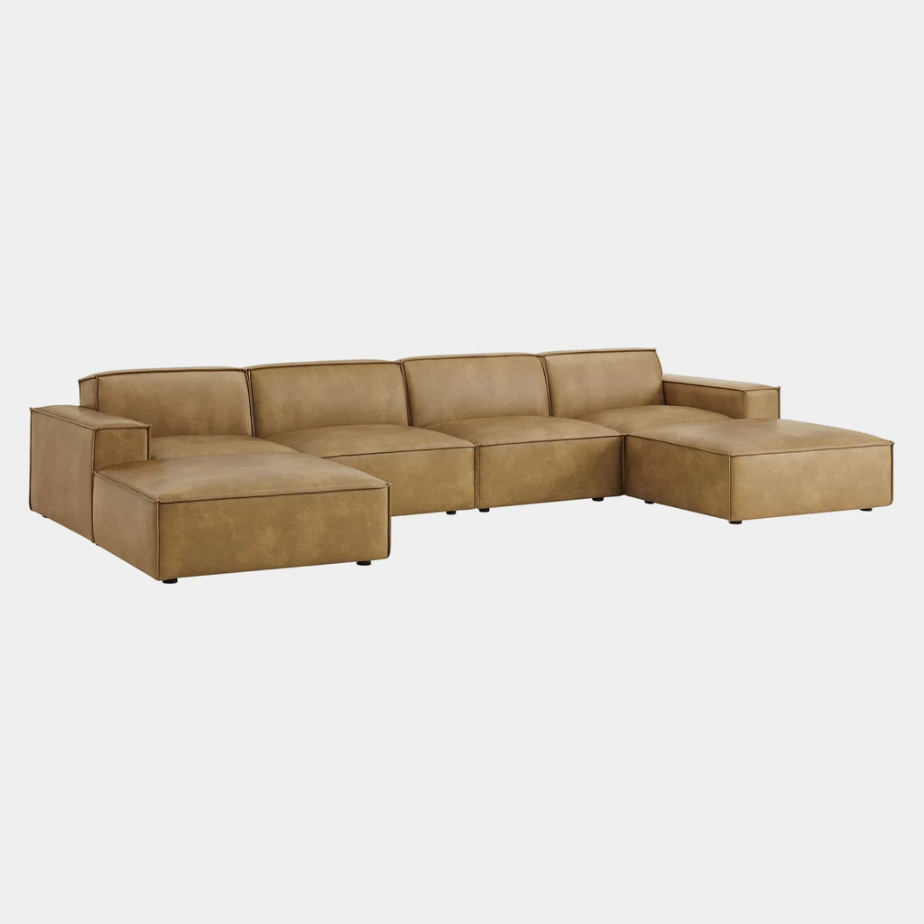 Restore 6-Piece Vegan Leather Modular Sectional Sofa