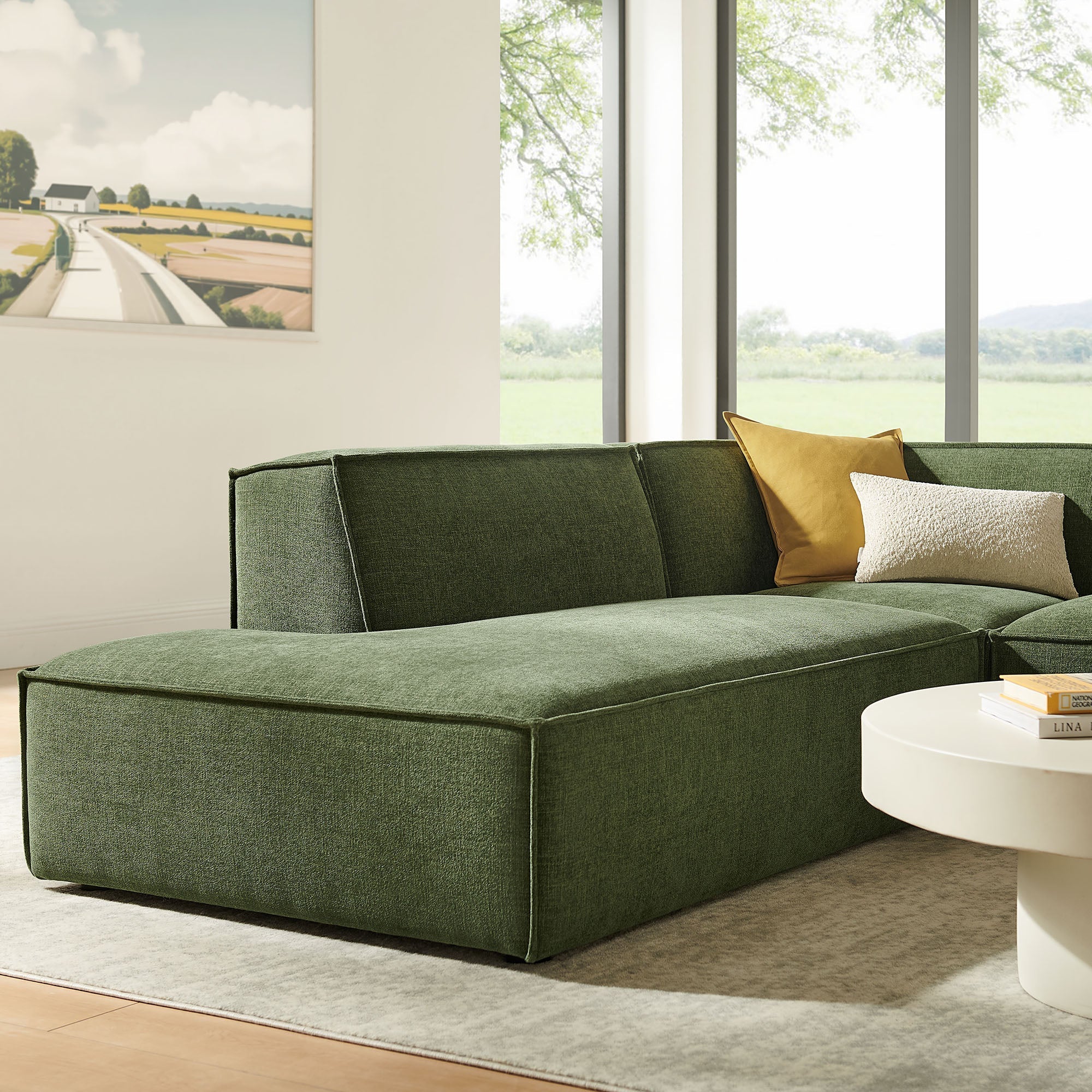 Restore 3-Piece Performance Fabric Upholstered Modular L-Shaped Sectional Sofa