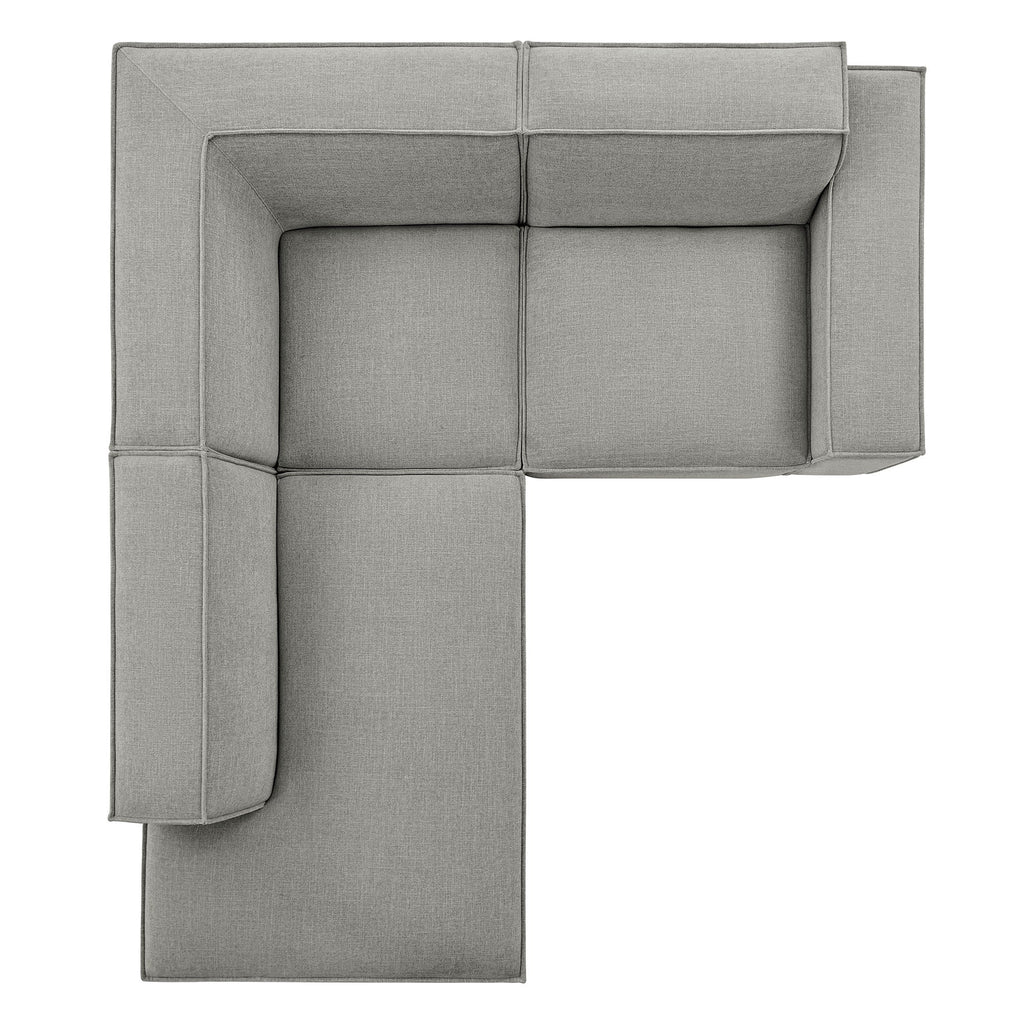Restore 3-Piece Performance Fabric Upholstered Modular L-Shaped Sectional Sofa