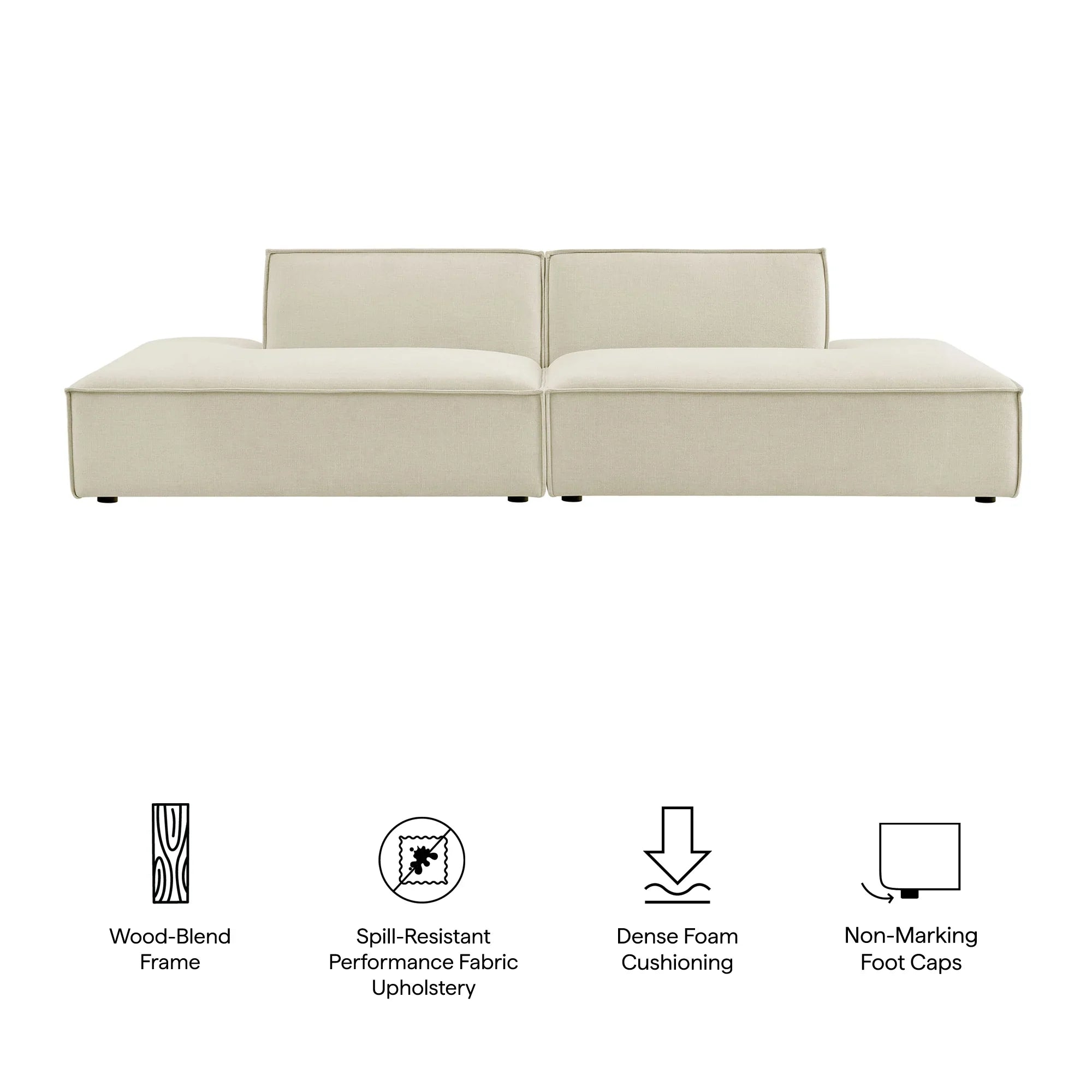 Restore 2-Piece Performance Fabric Upholstered Modular Loveseat
