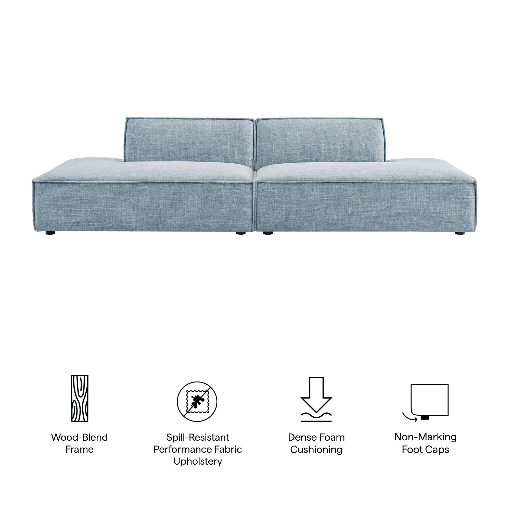 Restore 2-Piece Performance Fabric Upholstered Modular Loveseat