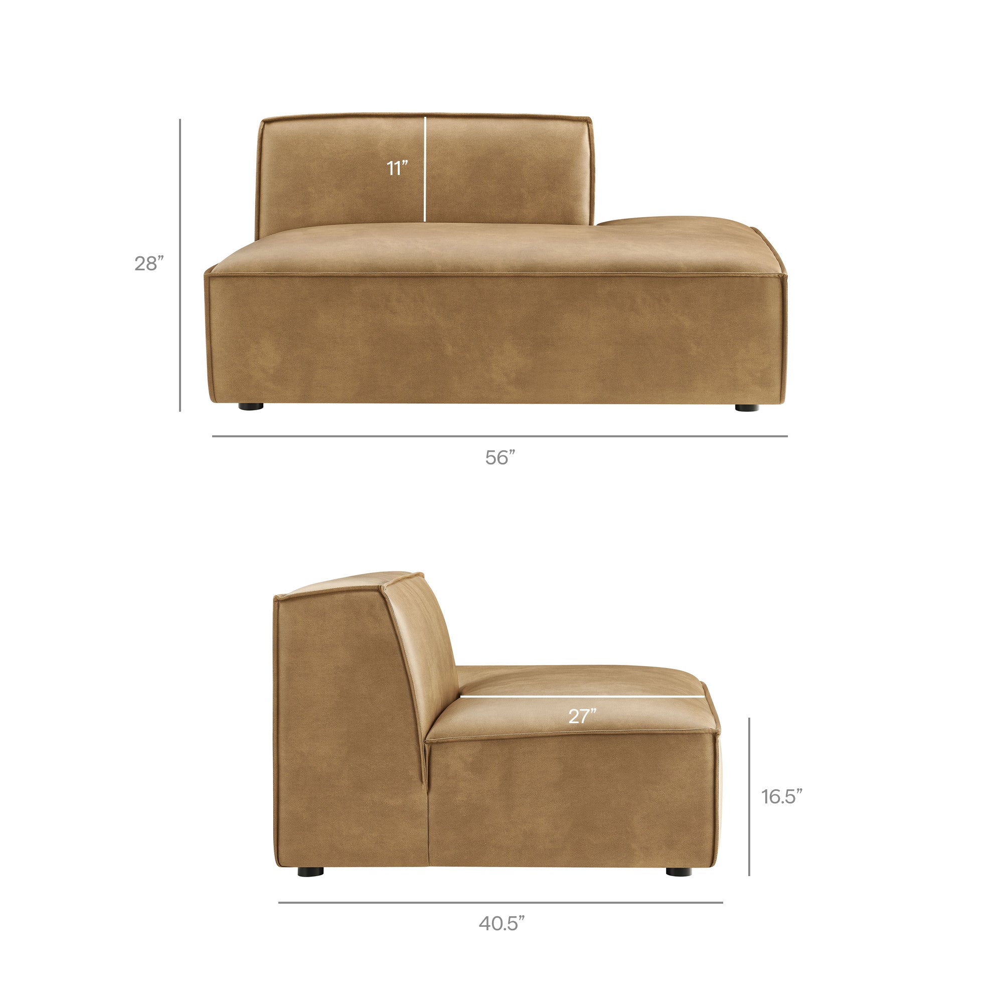 Restore 2-Piece Vegan Leather Modular Sofa