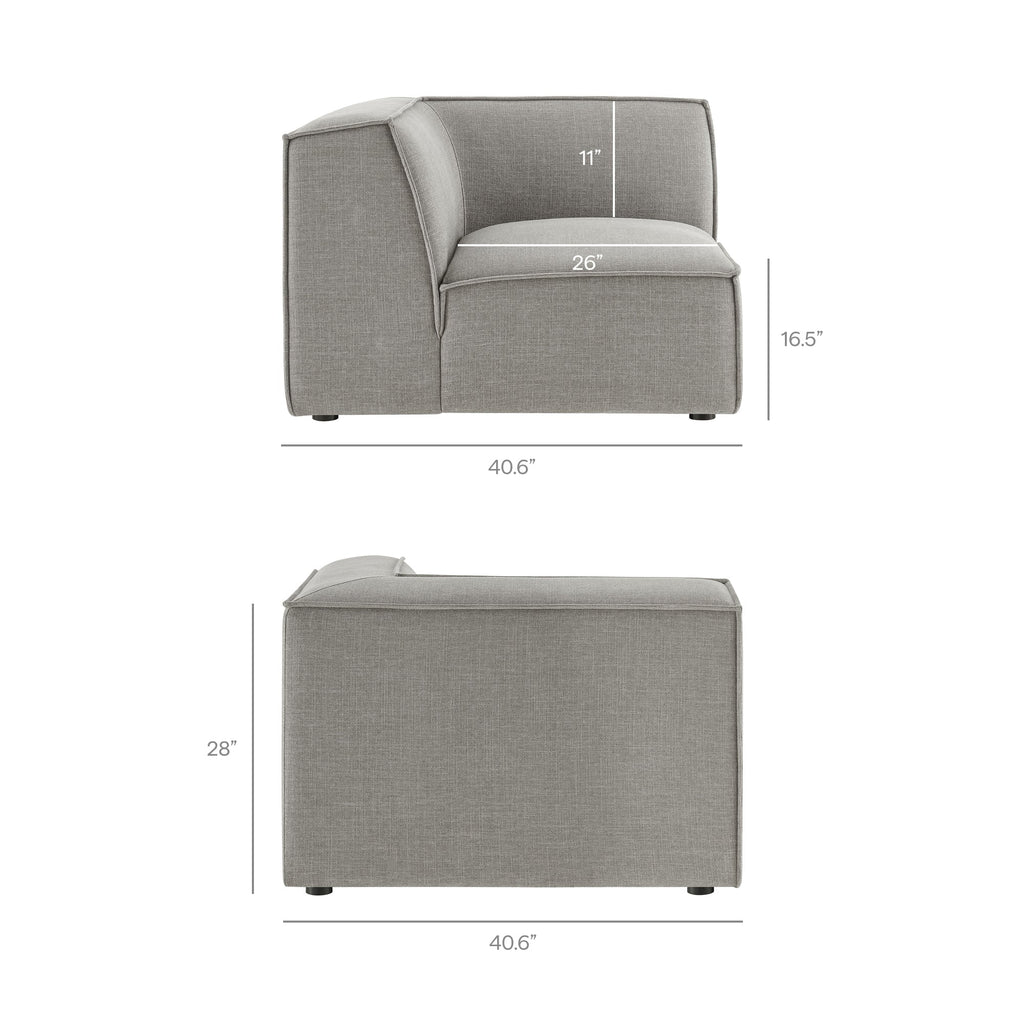 Restore 4-Piece Performance Fabric Upholstered Modular L-Shaped Sofa