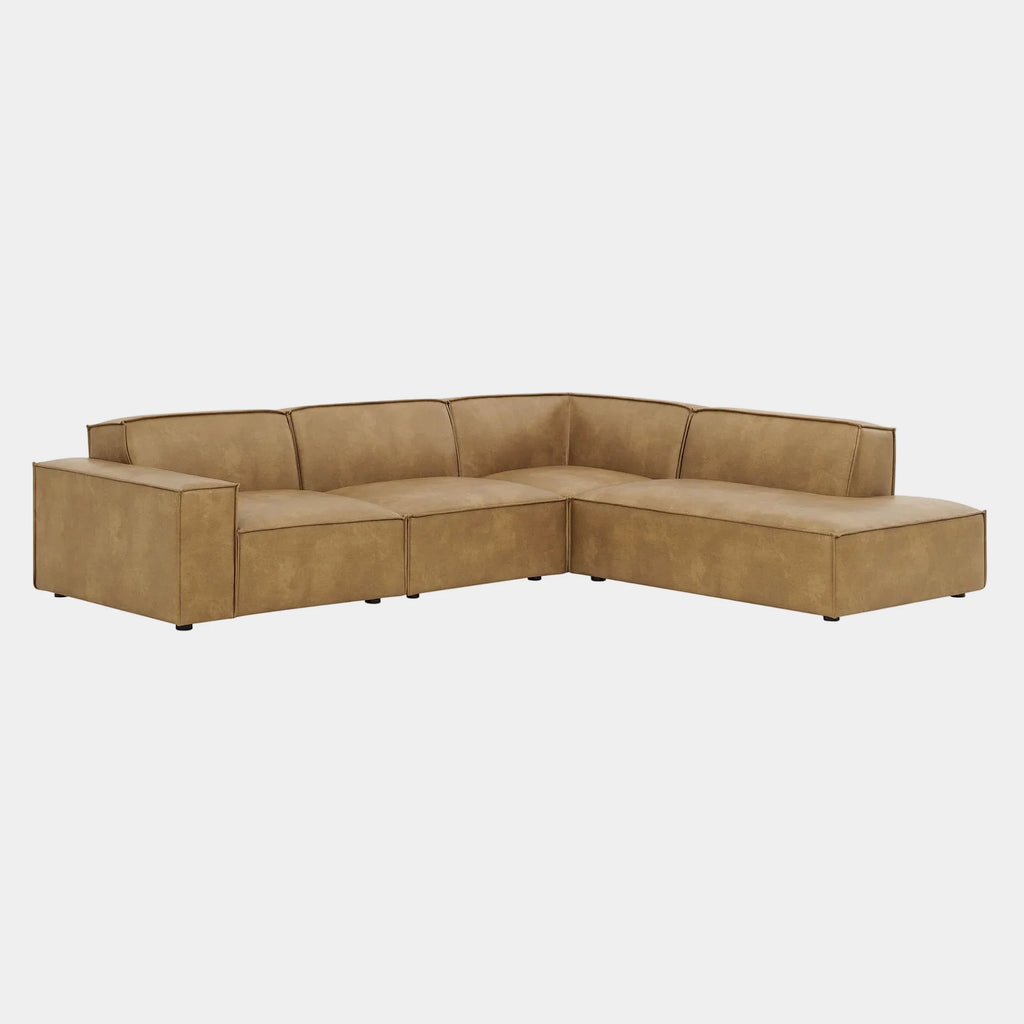 Restore 4-Piece Vegan Leather Modular L-Shaped Sofa