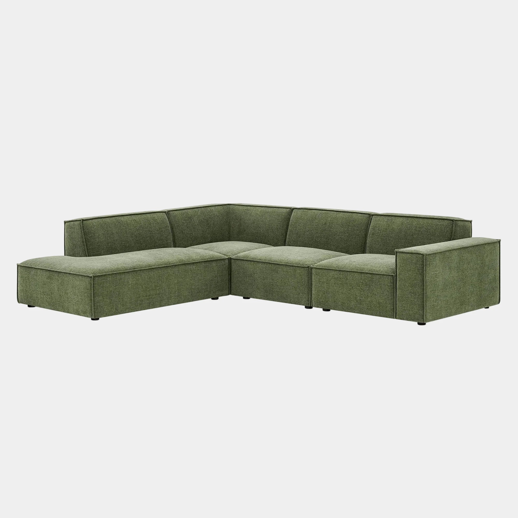 Restore 4-Piece Performance Fabric Upholstered Modular L-Shaped Sofa