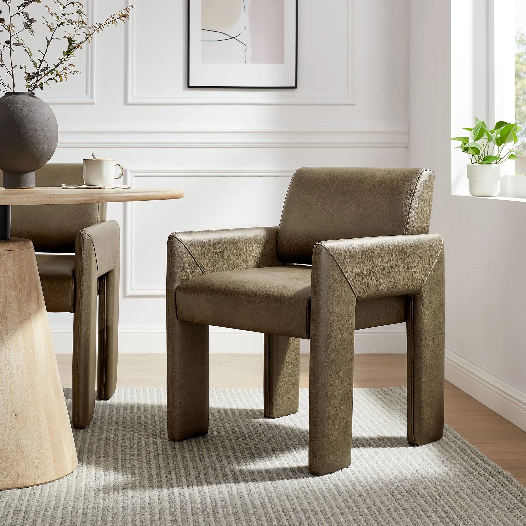 Daven Vegan Leather Dining Armchair