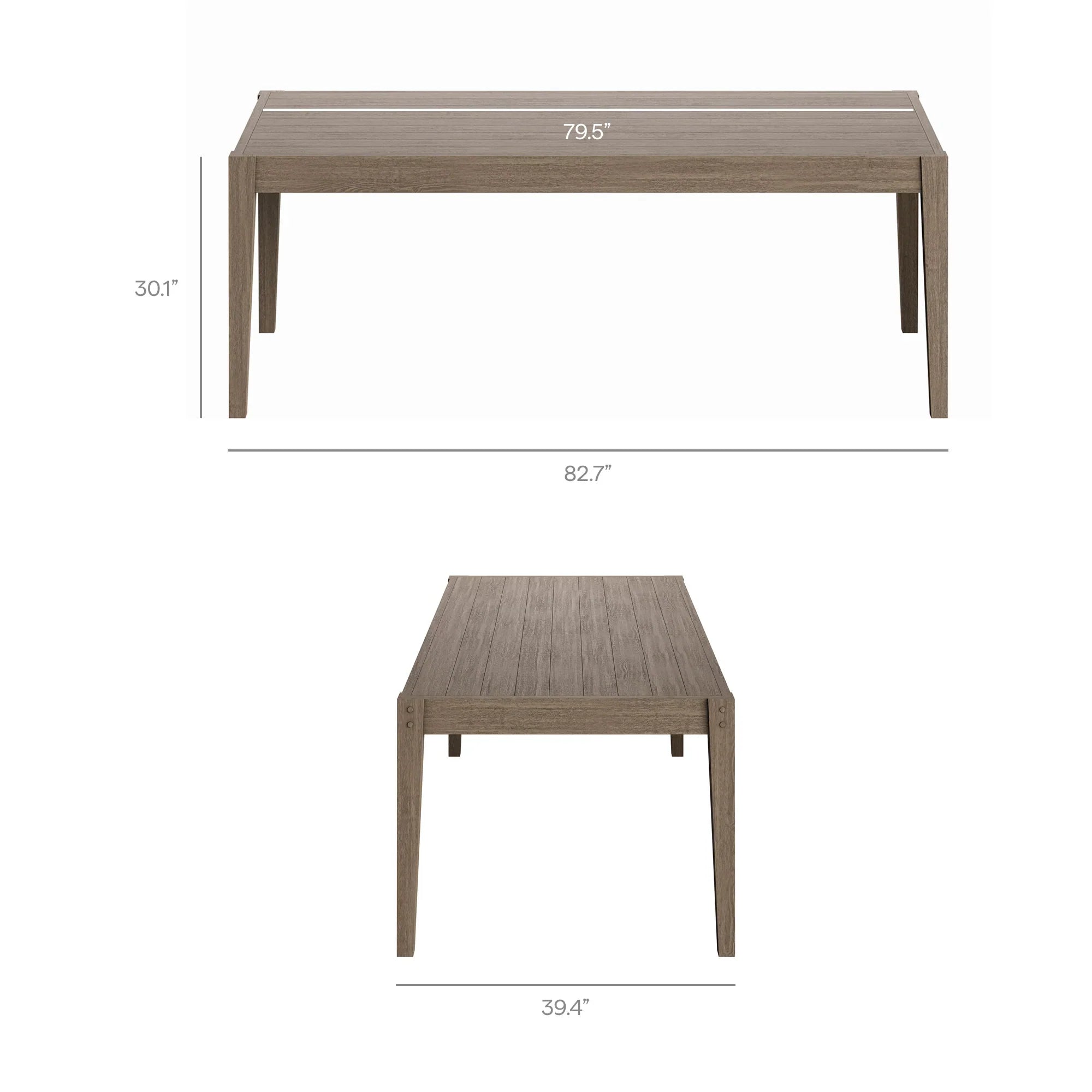 Northlake 7-Piece Outdoor Patio Teak Wood Dining Set in Weathered Gray