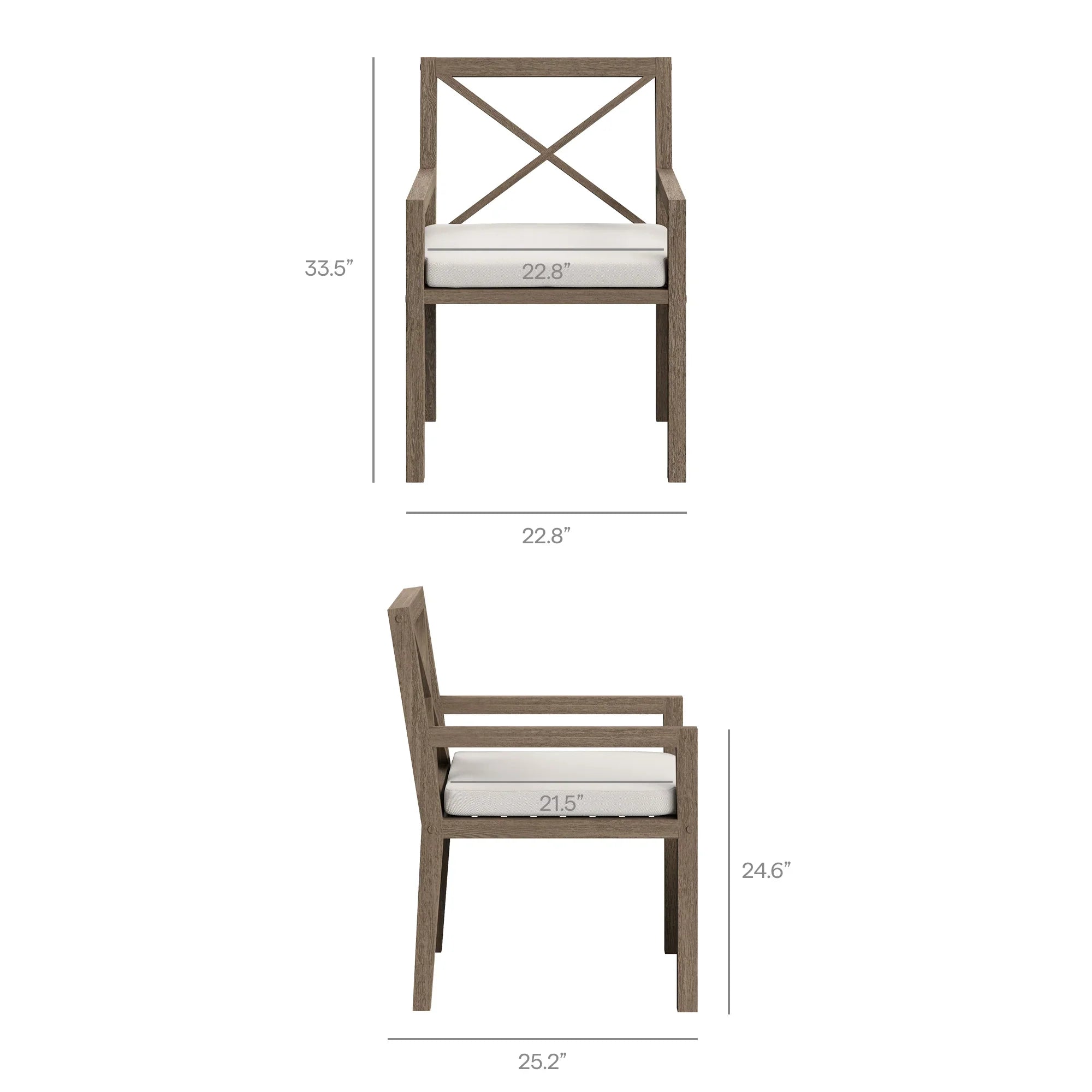 Northlake 7-Piece Outdoor Patio Teak Wood Dining Set in Weathered Gray