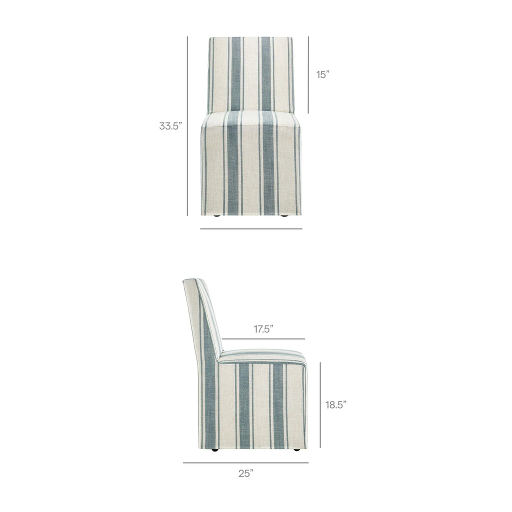 Tessera Striped Slipcovered Dining Side Chair
