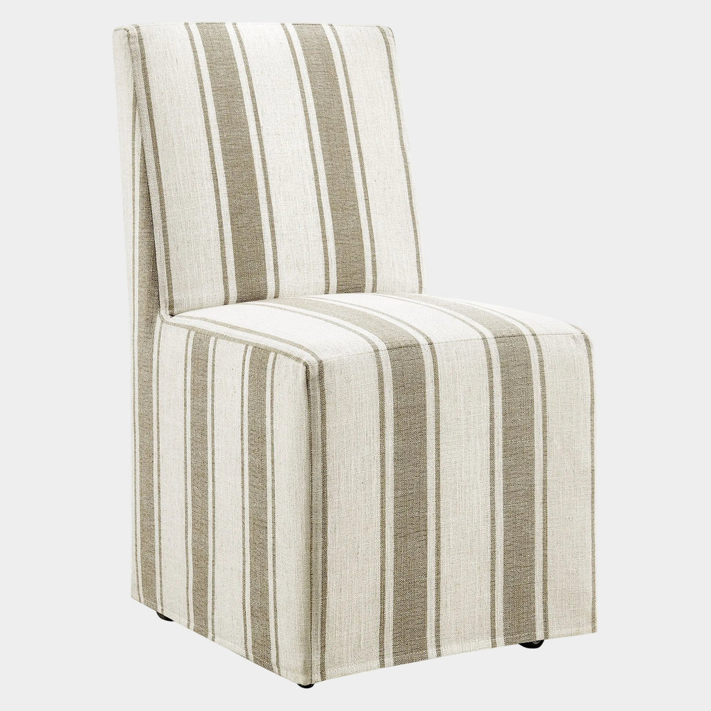 Tessera Striped Slipcovered Dining Side Chair