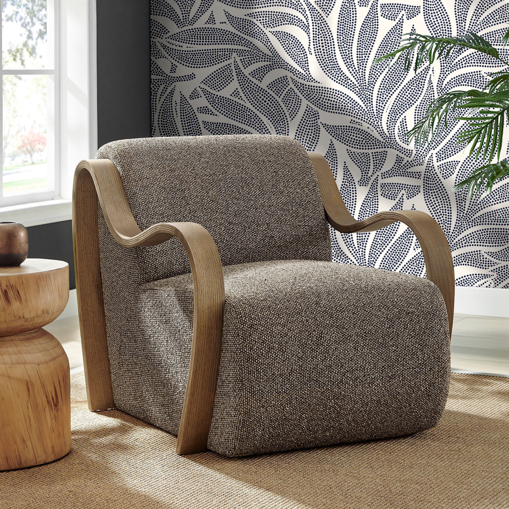 Atrium Lattice Boucle Accent Armchair