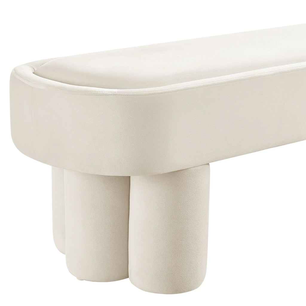 Mossi Oval Performance Velvet Accent Bench