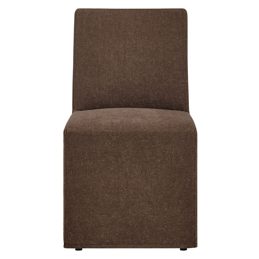 Tessera Upholstered Linen-Blend Slipcovered Dining Chair