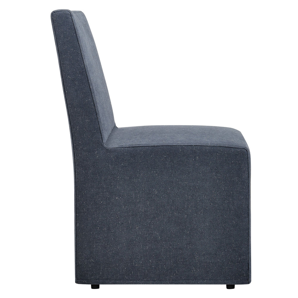 Tessera Upholstered Linen-Blend Slipcovered Dining Chair