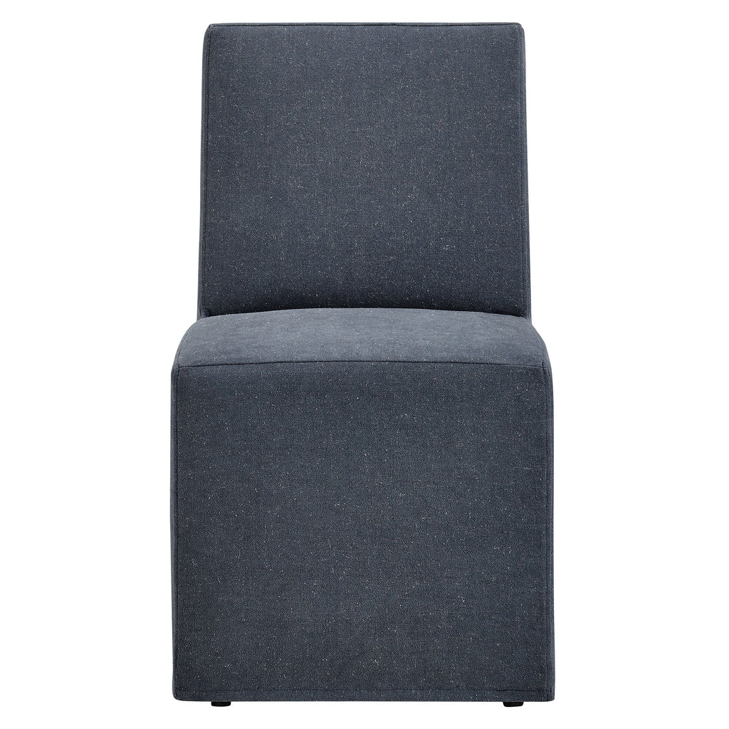 Tessera Upholstered Linen-Blend Slipcovered Dining Chair