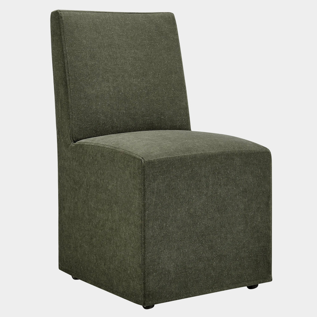 Tessera Upholstered Linen-Blend Slipcovered Dining Chair