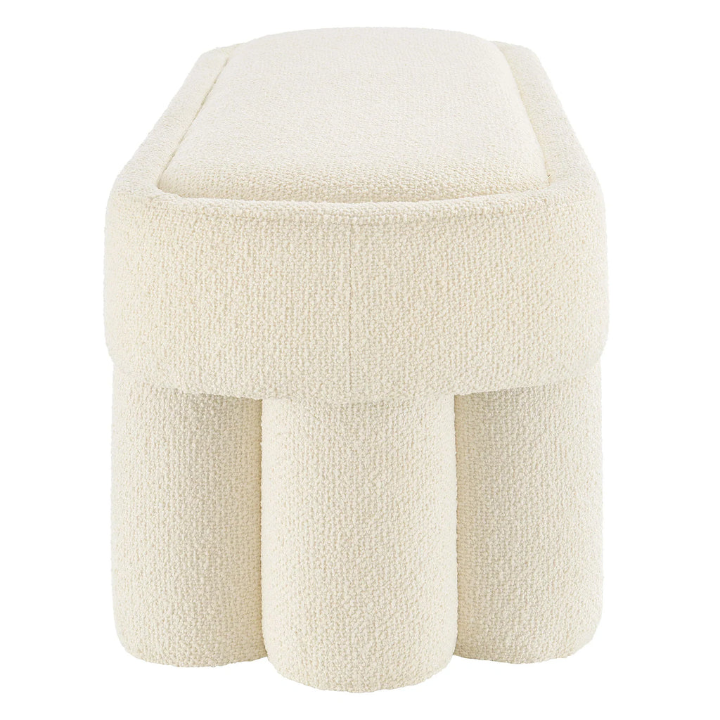 Mossi 52-Inch Oval Boucle Fabric Bench