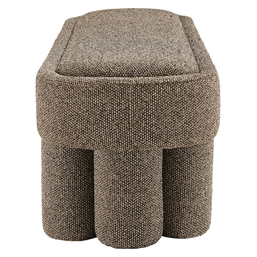 Mossi 52-Inch Oval Boucle Fabric Bench