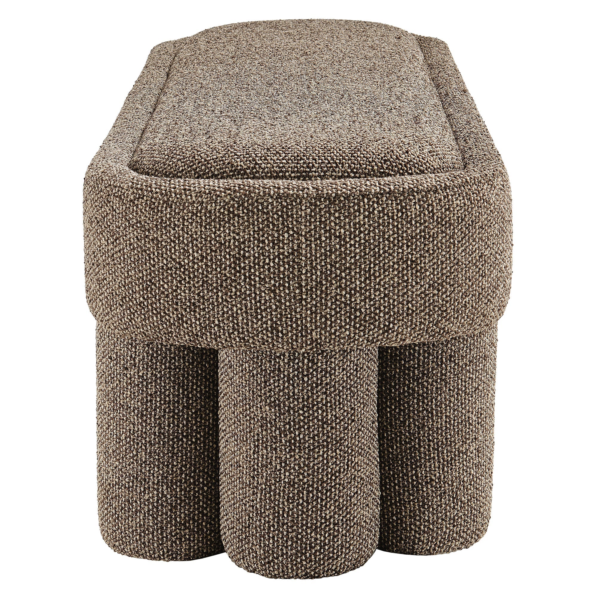 Mossi 52-Inch Oval Boucle Fabric Bench