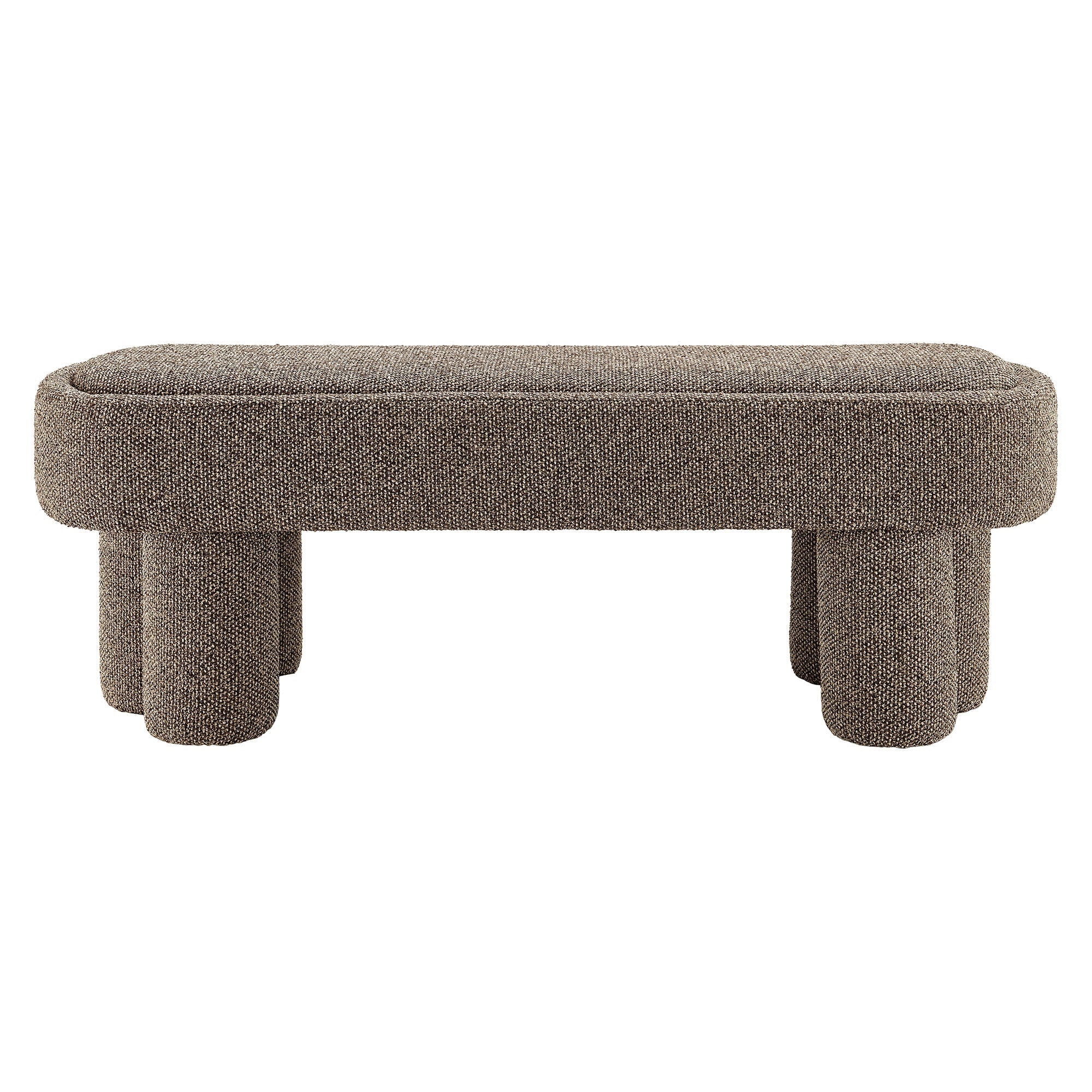 Mossi 52-Inch Oval Boucle Fabric Bench